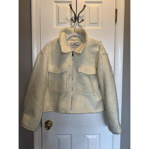 New Love For Humanity Couture Crop Durable Warm Jacket Ivory Long Sleeve L